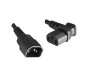 Preview: Power cable C13 90° to C14, 1mm², extension, VDE, black, length 1.80m
